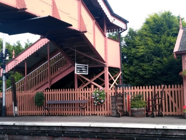 2019.08.30. Footbridge to Platform 2 on a warm afternoon at Williton Station. © Chris Hooper.