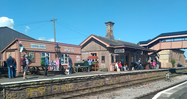 2019.05.05. Passengers await the first Minehead train on a sunny Sunday. © Chris Hooper